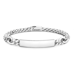 Bracciale in argento con targa centrale. ESB285-N