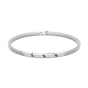 Bracciale Zancan in argento con targa e pietre nere EXB728